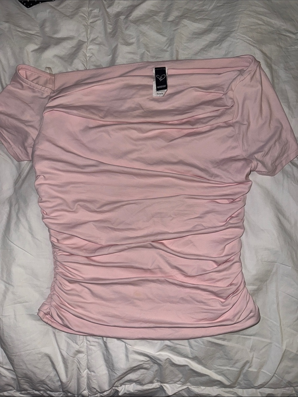 Pink off shoulder top